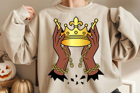 Juneteenth Crown with Hands SVG, Freedom Design Svg SVG DesignDestine 