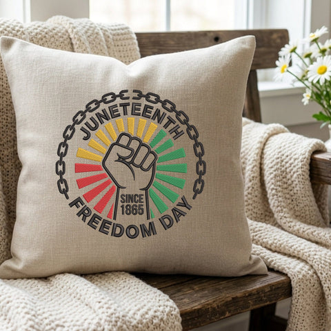 Juneteenth Freedom Day Embroidery Design – Since 1865 Black History Raised Fist Machine Embroidery File Embroidery/Applique DESIGNS PatternFeed8 