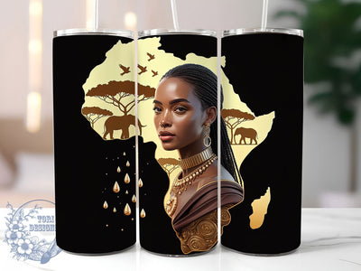 Juneteenth Freedom Queen Tumbler, African Queen Wrap, Black Freedom Cup, 20oz Sublimation Wrap, Afrocentric Pride Tumbler, Empowerment Queen Cup, Cultural Heritage Wrap Sublimation ToriDesigns 