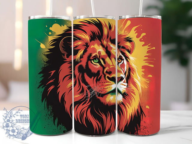 Juneteenth Lion Pride Tumbler, Pride Wrap Design, African Freedom Cup, 20oz Sublimation Wrap, Lion Strength Tumbler, Juneteenth Celebration Cup, Afrocentric Pride Wrap Sublimation ToriDesigns 