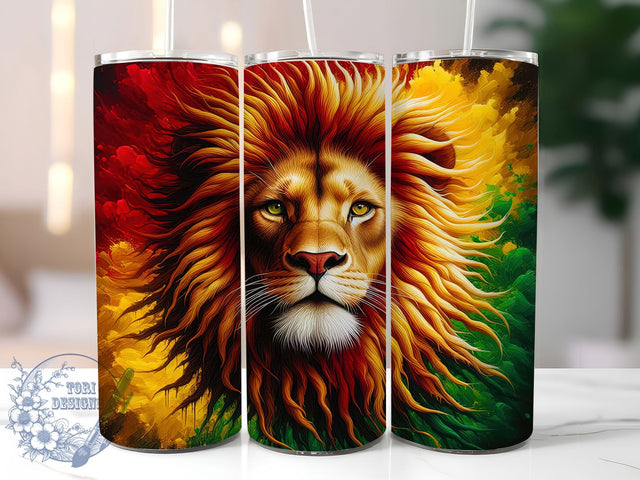 Juneteenth Lion Pride Tumbler, Pride Wrap Design, African Freedom Cup, 20oz Sublimation Wrap, Lion Strength Tumbler, Juneteenth Celebration Cup, Afrocentric Pride Wrap Sublimation ToriDesigns 