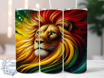Juneteenth Lion Pride Tumbler, Pride Wrap Design, African Freedom Cup, 20oz Sublimation Wrap, Lion Strength Tumbler, Juneteenth Celebration Cup, Afrocentric Pride Wrap Sublimation ToriDesigns 