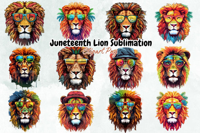 Juneteenth Lion Sublimation Clipart Bundle Sublimation Designangry 