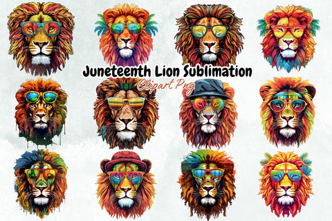 Juneteenth Lion Sublimation Clipart Bundle Sublimation Designangry 