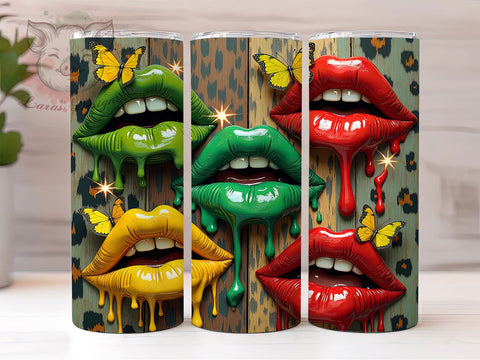 Juneteenth Lip Design 20oz Tumbler, Lip Design Tumbler, 20oz Tumbler Wrap, African American Pride, Black History Month, Celebration of Freedom, Sublimation Wrap Sublimation Lara' s Designs 