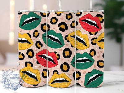 Juneteenth Lip Pride Tumbler, Black History Wrap, African American Pride Cup, 20oz Sublimation Wrap, Cultural Heritage Tumbler, Afrocentric Empowerment Cup, Stylish Lip Print Wrap Sublimation ToriDesigns 