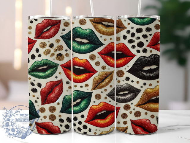 Juneteenth Lip Pride Tumbler, Black History Wrap, African American Pride Cup, 20oz Sublimation Wrap, Cultural Heritage Tumbler, Afrocentric Empowerment Cup, Stylish Lip Print Wrap Sublimation ToriDesigns 