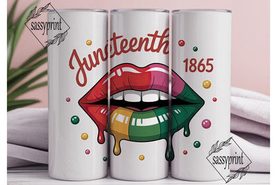 Juneteenth Lips 20oz Tumbler Wrap Sublimation sassyprint 