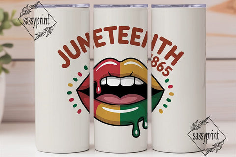 Juneteenth Lips 20oz Tumbler Wrap Sublimation sassyprint 