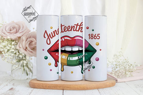 Juneteenth Lips 20oz Tumbler Wrap Sublimation sassyprint 