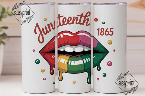 Juneteenth Lips 20oz Tumbler Wrap Sublimation sassyprint 