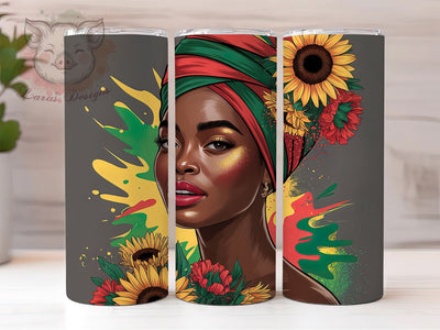 Juneteenth Messy Bun Tumbler, Afro Black Woman Wrap, Freedom Celebration Cup, 20oz Sublimation Wrap, Cultural Pride Tumbler, Empowerment Woman Cup, Afrocentric Heritage Wrap Sublimation Lara' s Designs 