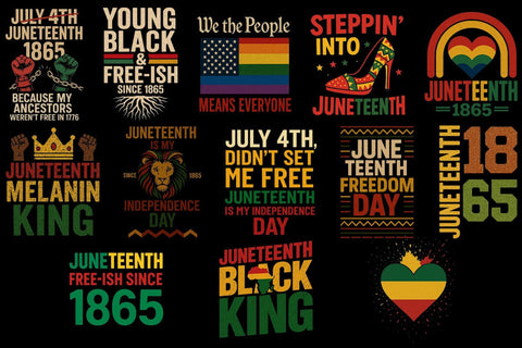 Juneteenth Quotes PNG Sublimation Designs Bundle Printable File Sublimation Creativedesigntee 