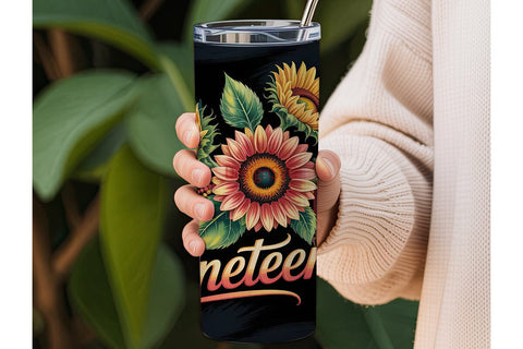 Juneteenth Sunflower 20oz Tumbler Wrap Sublimation DesignSVG 