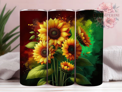 Juneteenth & Sunflower Floral Tumbler Wrap, Sunflower Tumbler Design, 20oz Sublimation Wrap, Black History Gift, Floral Juneteenth Wrap, Printable Sunflower Art Sublimation Li Zamperini 
