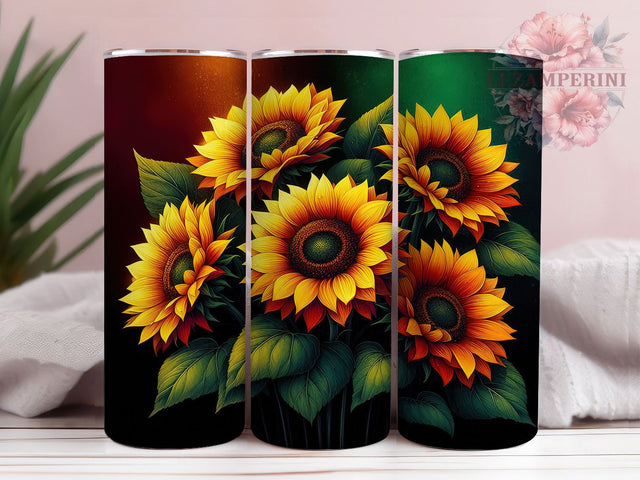 Juneteenth & Sunflower Floral Tumbler Wrap, Sunflower Tumbler Design, 20oz Sublimation Wrap, Black History Gift, Floral Juneteenth Wrap, Printable Sunflower Art Sublimation Li Zamperini 