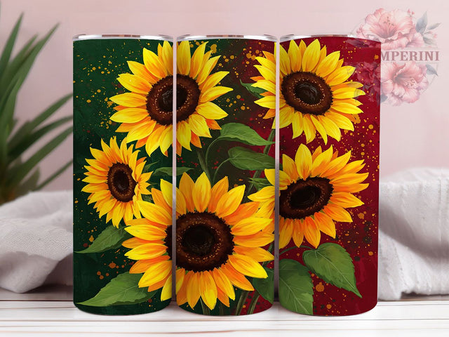Juneteenth & Sunflower Floral Tumbler Wrap, Sunflower Tumbler Design, 20oz Sublimation Wrap, Black History Gift, Floral Juneteenth Wrap, Printable Sunflower Art Sublimation Li Zamperini 