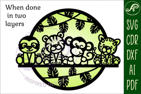 Jungle animal wall art sign, SVG file. vector file SVG APInspireddesigns 