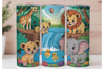 Jungle Animals 20oz Tumbler Wrap Sublimation PixelChick 