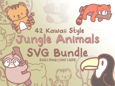 Jungle Animals SVG Design Set SVG HalieKStudio 