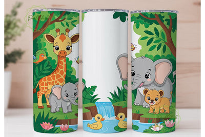 Jungle Babies 20oz Tumbler Wrap Sublimation PixelChick 