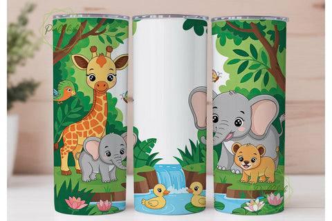 Jungle Babies 20oz Tumbler Wrap Sublimation PixelChick 