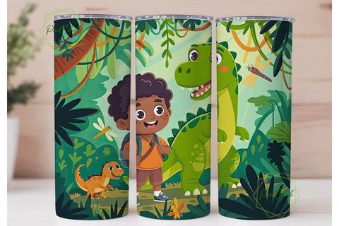 Jungle Dinosaur Adventure 20oz Tumbler Sublimation PixelChick 