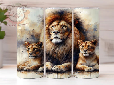 Jungle Safari Lion Tumbler Wrap, Lion Family, Tumbler Wrap, Sublimation Design, Wildlife Art, Animal Lover Gift, Safari Decor, Jungle Theme Sublimation Lara' s Designs 