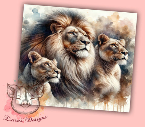 Jungle Safari Lion Tumbler Wrap, Lion Family, Tumbler Wrap, Sublimation Design, Wildlife Art, Animal Lover Gift, Safari Decor, Jungle Theme Sublimation Lara' s Designs 