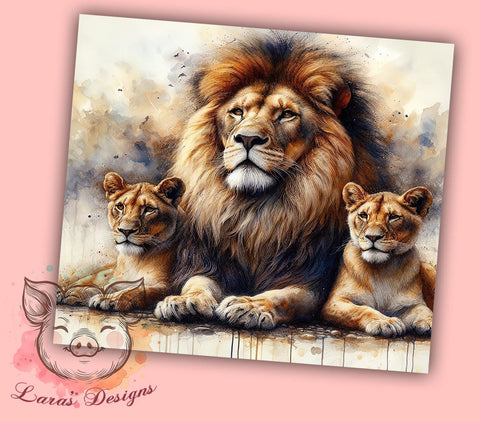 Jungle Safari Lion Tumbler Wrap, Lion Family, Tumbler Wrap, Sublimation Design, Wildlife Art, Animal Lover Gift, Safari Decor, Jungle Theme Sublimation Lara' s Designs 
