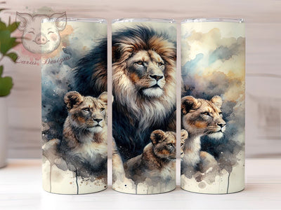 Jungle Safari Lion Tumbler Wrap, Lion Family, Tumbler Wrap, Sublimation Design, Wildlife Art, Animal Lover Gift, Safari Decor, Jungle Theme Sublimation Lara' s Designs 
