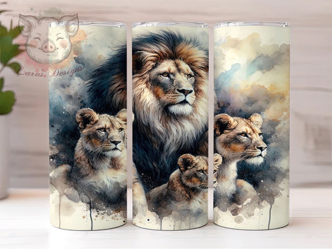 Jungle Safari Lion Tumbler Wrap, Lion Family, Tumbler Wrap, Sublimation Design, Wildlife Art, Animal Lover Gift, Safari Decor, Jungle Theme Sublimation Lara' s Designs 