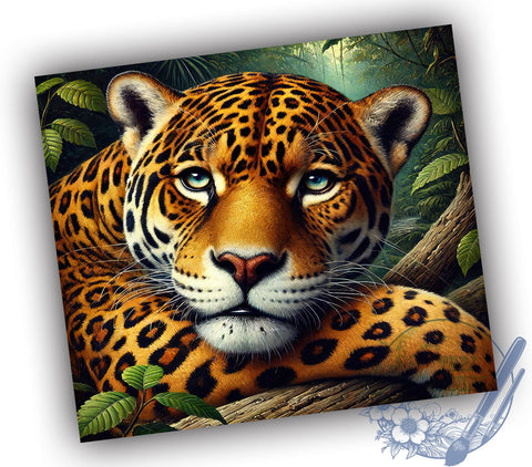 Jungle Theme Jaguar 20oz Tumbler Wrap, Animal Prey Tumbler, Sublimation Tumbler, 20oz Tumbler Wrap, Wildlife Tumbler, Jungle Theme Tumbler, Personalized Tumbler Sublimation ToriDesigns 