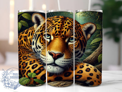 Jungle Theme Jaguar 20oz Tumbler Wrap, Animal Prey Tumbler, Sublimation Tumbler, 20oz Tumbler Wrap, Wildlife Tumbler, Jungle Theme Tumbler, Personalized Tumbler Sublimation ToriDesigns 