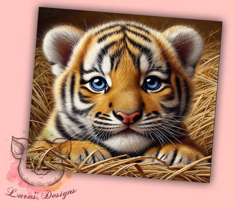 Jungle Theme Tiger Cub Tumbler Wrap, Sublimation Tumbler, 20oz Tumbler Wrap, Cute Animal Tumbler, Personalized Tumbler, Wildlife Tumbler, Jungle Theme Tumbler Sublimation Lara' s Designs 