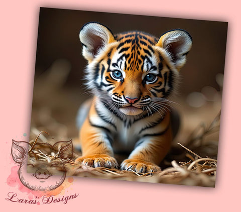 Jungle Theme Tiger Cub Tumbler Wrap, Sublimation Tumbler, 20oz Tumbler Wrap, Cute Animal Tumbler, Personalized Tumbler, Wildlife Tumbler, Jungle Theme Tumbler Sublimation Lara' s Designs 