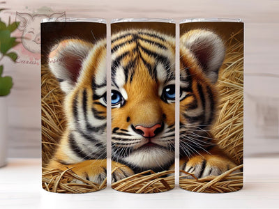 Jungle Theme Tiger Cub Tumbler Wrap, Sublimation Tumbler, 20oz Tumbler Wrap, Cute Animal Tumbler, Personalized Tumbler, Wildlife Tumbler, Jungle Theme Tumbler Sublimation Lara' s Designs 