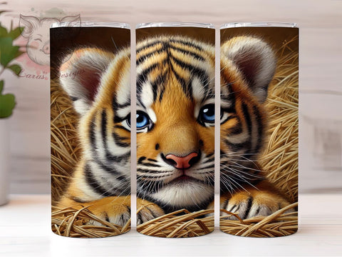 Jungle Theme Tiger Cub Tumbler Wrap, Sublimation Tumbler, 20oz Tumbler Wrap, Cute Animal Tumbler, Personalized Tumbler, Wildlife Tumbler, Jungle Theme Tumbler Sublimation Lara' s Designs 