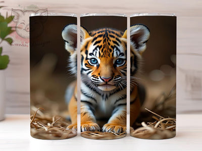 Jungle Theme Tiger Cub Tumbler Wrap, Sublimation Tumbler, 20oz Tumbler Wrap, Cute Animal Tumbler, Personalized Tumbler, Wildlife Tumbler, Jungle Theme Tumbler Sublimation Lara' s Designs 