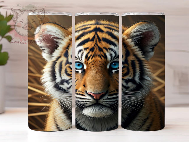 Jungle Theme Tiger Cub Tumbler Wrap, Sublimation Tumbler, 20oz Tumbler Wrap, Cute Animal Tumbler, Personalized Tumbler, Wildlife Tumbler, Jungle Theme Tumbler Sublimation Lara' s Designs 