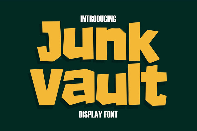Junk Vault | Bold Playful Block Display Font Font Mozzatype 