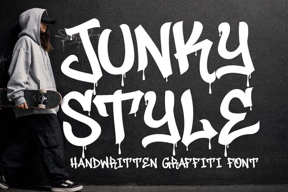 Junky Style – Dripping Graffiti Urban Display Font - So Fontsy