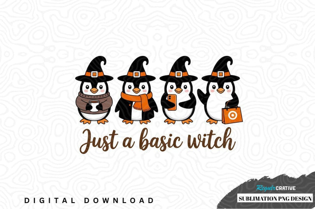 Just a basic witch penguin sublimation png design Sublimation Regulrcrative 