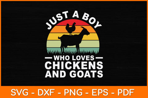 Just A Boy Who Loves Chickens And Goats Svg Design SVG artprintfile 