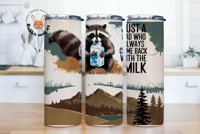 Just A Dad Who Always Came Back With The Milk Png, Retro Dad Raccoon Shirt, Came Back With The Milk Png, Funny Father’s Day Png Sublimation Rabbitmakies 