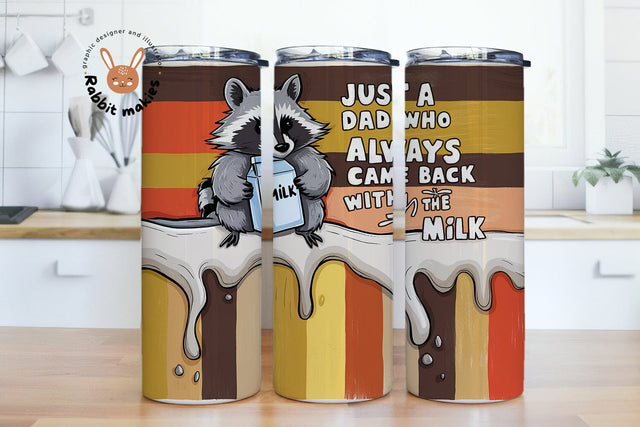 Just A Dad Who Always Came Back With The Milk Png, Retro Dad Raccoon Shirt, Came Back With The Milk Png, Funny Father’s Day Png Sublimation Rabbitmakies 