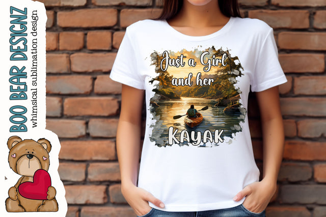 Just a Girl and her Kayak Sublimation Sublimation Boo Bear Designz 