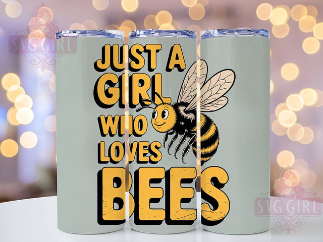 Just A Girl Bee 20oz Tumbler, Bee Lover Gift, Just A Girl Quote, 20oz Tumbler Wrap, Sublimation Design PNG, Cute Bee Wrap, Nature Lover Sublimation Sublimation SvggirlplusArt 