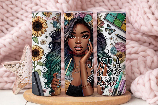 Just a Girl Boss Building Her Empire 20 oz skinny Tumbler Girl Boss sublimation Tumbler Designs Sublimation DesignSVG 