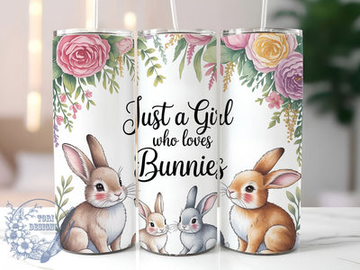 Just A Girl Bunny Lover Tumbler, Cute Bunny Tumbler, Just A Girl Wrap, Easter Bunny Wrap, Playful Bunny Wrap, Sublimation Design, Trendy Gift Idea Sublimation ToriDesigns 